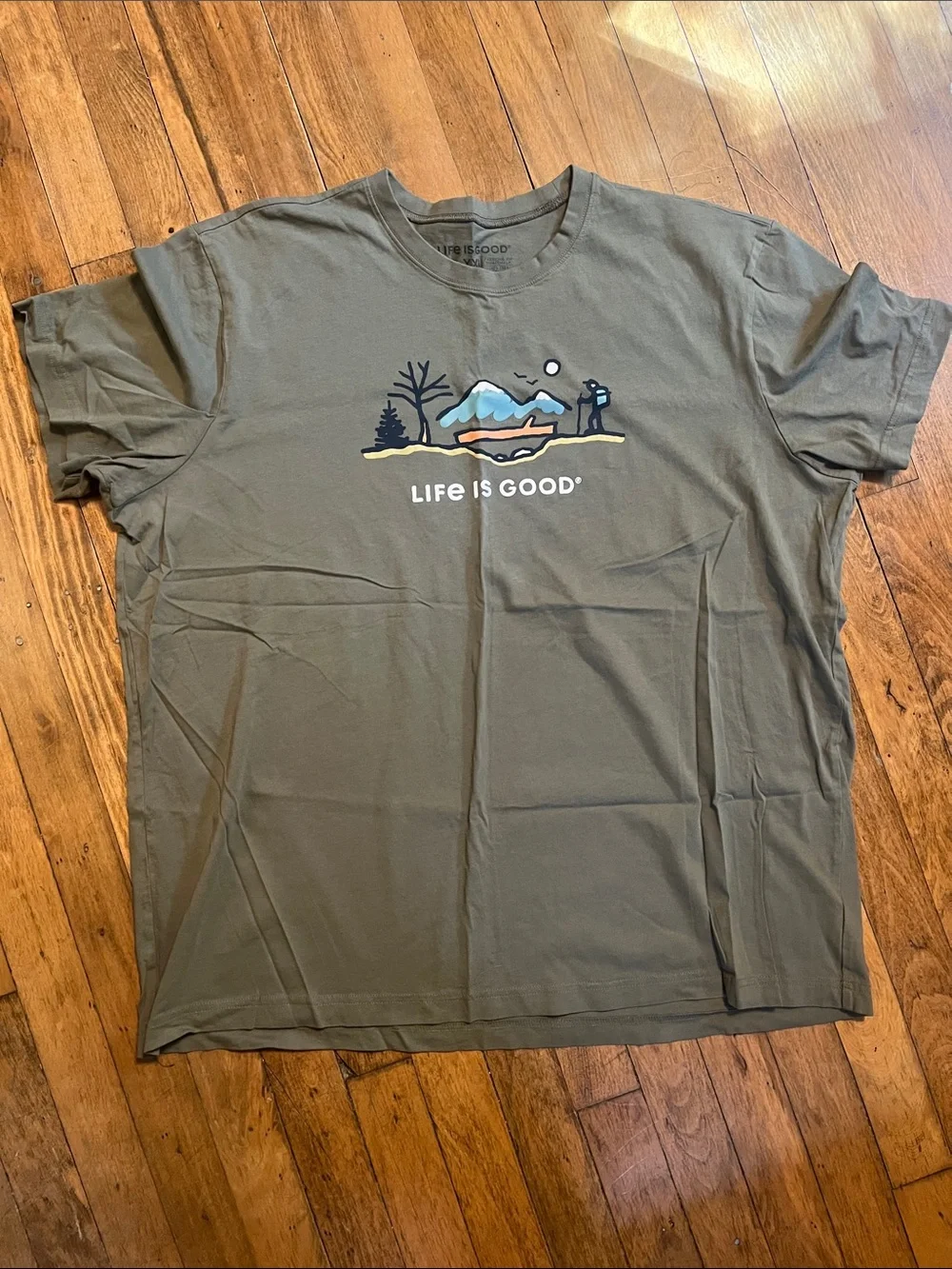 Life Is Good Olive Green Outdoor Graphic Tee - Picture 1 of 6